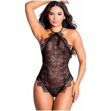 New Dreams Siyah Dantelli Erotik Body 8259
