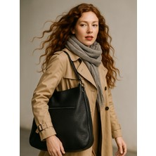 Atelier Terra Marea Espırıon Siyah | Hakiki Deri Kadın Tote ve Ince Askılı Omuz Çantası