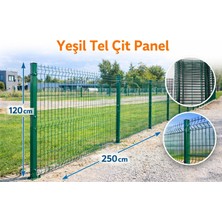 Msy Garden Fenc 120 cm x 250 cm 9 Adet ( 22.5 mt ) Yeşil Panel Çit 10 Adet Direk ve Montaj Aparatları Dahil