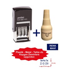 Sırdaş Tarih Kaşesi Rakamlı+ Kaygan Zemin Mürekkep MAVİ-5820