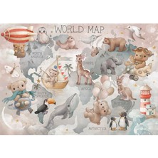 Arterior Wallpaper Dünya Haritası Harikalar Diyarı Poster Duvar Kağıdı