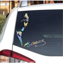 Sticker Usta Hologramlı Janjanlı Atatürk ve Imza Sticker - Araba Oto Motosiklet Sticker 02526
