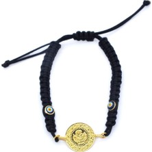 Bz Burgu Zincir Altın Kaplama Ipli Çeyrek Altın Bileklik BLK-187