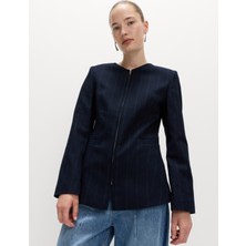 Marks & Spencer Çizgili Fermuarlı Ceket