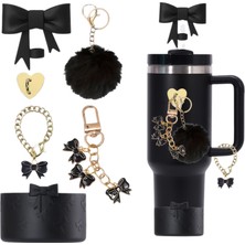 Store Stanley Quencher Pipetli Termos Için Aksesuar Seti 6 Parça Set Kurdele Charm Tüy Top Anahtarlık