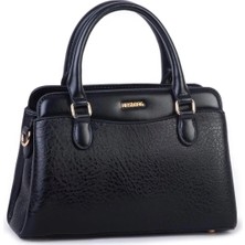 Nas Bag Şık Kadın Midi El ve Omuz Çantası Siyah Victoria