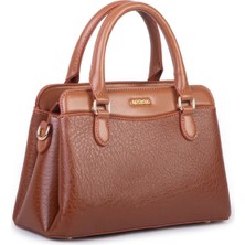 Nas Bag Şık Kadın Midi El ve Omuz Çantası Taba Victoria