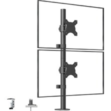 CoverZone Z002 | Masa Üstü Çift Monitör Standı, 15" - 33" Uyumlu, Vesa Uyumlu Monitör Tutucu, 8kg Kapasite, Ayarlanabilir Yükseklik ve Eğim, Kablo Yönetimi, Masa Kenarına Veya Delikten Montaj Seçeneği