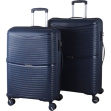 MÇS V379 Aura Y.üretim Pp Valiz 65 cm + 75 cm Siyah Set