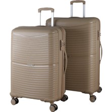 MÇS V379 Aura Y.üretim Pp Valiz 65 cm + 75 cm Siyah Set