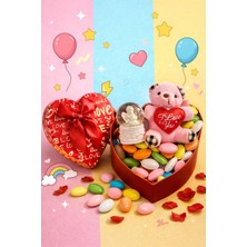 Home Dekor Hediye Aşk Dolu Hediye Kalp Kutuda Melek Kar Küresi & Ayıcık & Draje Çikolata Sevgililer Günü Hediye Seti