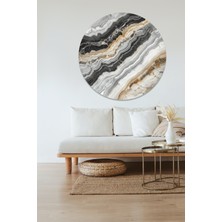 KOSS Dijital Renkli Mermer Deseni Yuvarlak Sticker, Yuvarlak Şekilli Sticker, Modern Soyut Duvar Dekoru