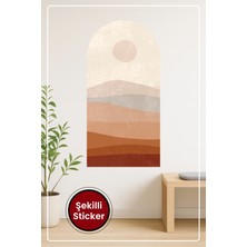 KOSS Dijital Oval Şekilli Bohem Renkler Manzara Desenli Dekoratif Duvar Sticker Ev Ofis Salon Hol Için Süs