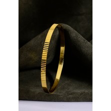 925 Ayar Gümüş Üzeri 22 Ayar Altın Kaplama Aynalı Ajda Bilezik