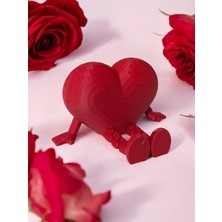 Sora Design Dekoratif Kırmızı Kalp Figür Oturan Süs Obje