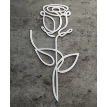 Sora Design Dekoratif Çizgi Tasarımlı Gül Figürü - Şık Masa ve Duvar Aksesuarı