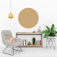 KOSS Dijital Bohem Tarzı Modern Kahverengi Yuvarlak Sticker, Yuvarlak Duvar Stickerı, Boho Tarzı Minimal Dekor