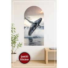 KOSS Dijital Oval Şekilli Balık Portresi Desenli Dekoratif Duvar Sticker Ev Ofis Salon Hol Için Modern Süs