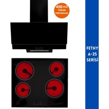 Eminçelik ve Afm Tech Marka/ Fethy A-25 Vitro. Elektrikli Siyah  Ankastre Set ( Vc 640 + FM3250 )