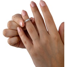 925 Ayar Gümüş Minimal Baget Taşlı Yüzük