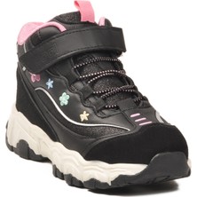 Cool Bella Uzun F Siyah Pembe Cırtlı Desenli Kız Çocuk Spor Ayakkabı