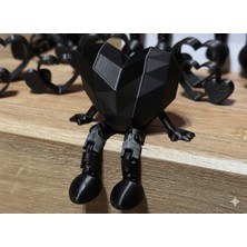 Sora Design Dekoratif Kırmızı Geometrik Kalp Figür Oturan Süs Obje Lowpoly