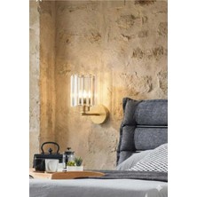 Bohem Aydınlatma Modern Gold Kristal Taş Duvar Apliği Yatakodası/antre