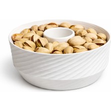 Yapı3D Çift Bölmeli Kuruyemiş Servis Kasesi | Kabuk Hazneli Pratik Çerezlik | Modern Dokulu Sunum Kasesi