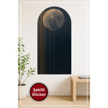KOSS Dijital Oval Şekilli Ay Manzarası Desenli Dekoratif Duvar Sticker Ev Ofis Salon Hol Için Modern Süs