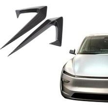 Ramm Tesla Juniper Yan Kamera Çerçeve Kapağı Hw4.0 Kılıç Model - 2 Adet - Parlak Karbon Siyah