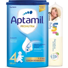 Nutrıcıa Aptamil Pronutra 800GR Devam Sütü No:4 (1-2 Yaş) + Islak Mendil Hediye