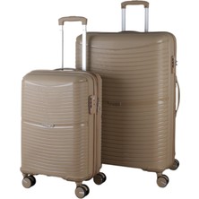 MÇS V379 Aura Y.üretim Pp Valiz 55 cm + 75 cm Siyah Set