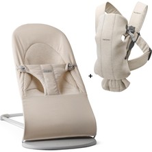 Babybjörn 2'li Set Balance Soft Woven Jersey Üçlü Kumaş Ana Kucağı & Kanguru Mini 3D Jersey Light Beige