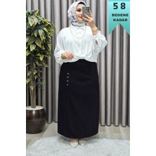 Elmas Tesettür Kadın Tesettür Büyük Beden Metal Taşlı Etek