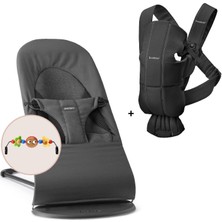 Babybjörn 2'li Set Oyuncaklı Balance Soft Woven Jersey Üçlü Kumaş Ana Kucağı Dark Grey & Kanguru Mini Woven Black