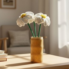 Uretti - Tuğba 9352 2930 El Örgüsü 3'lü Papatya Buketi