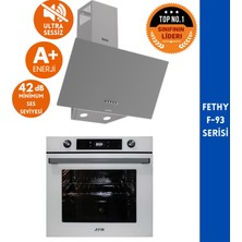 Ferre ve Afm Tech Markalı Fethy- F-93 Sessiz  2'li  Gri-Beyaz Cam Ankastre Set (D088-SA +FM7701)