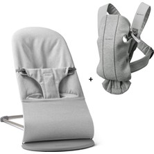 Babybjörn 2'li Set Bliss Ana Kucağı Woven Melange & Kanguru Mini 3D Jersey Light Grey