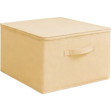 Luxway Home Krem 2'li Set Çok Amaçlı Baza ve Dolap Içi Düzenleyici Kutu Hurç 35X42X23 cm