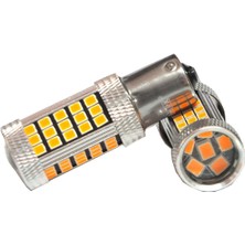 3 Tıkla Premium Serisi Profesyonel P21W 1156 15W Tek Duy Led Ampul Turuncu Mercekli Ultra Parlak