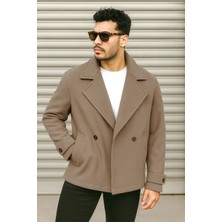 Delpino Erkek Oversize Kruvaze Kaşe Kaban