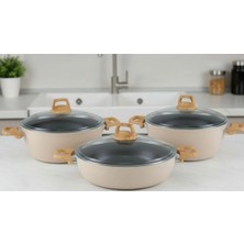 Milanor Neo Seramik Tencere Seti – 22 Cm, 24 cm Derin + 28 cm Basık