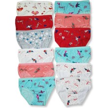 ModaSize 12 Adet Kız Çocuk Desenli Slip Külot