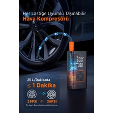 Kensa 4000 Mah Şarjlı Hava Pompası Araç Lastik, Bisiklet, Top Şişirme Oto Hava Kompresörü