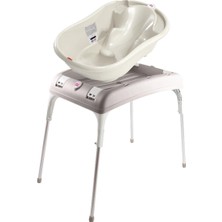 Okbaby Bebek Banyo Seti Onda Dijital Termometreli Çift Yönlü Bebek Küveti K. Beyaz & Bebek Küvet Taşıyıcı