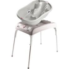 Okbaby Bebek Banyo Seti Onda Dijital Termometreli Çift Yönlü Bebek Küveti A. Gri & Bebek Küvet Taşıyıcı