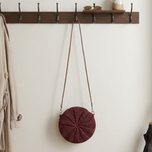 Uretti - Tuğba 9352 7166 El Yapımı Kağıt Ip Yuvarlak Model Çapraz Çanta