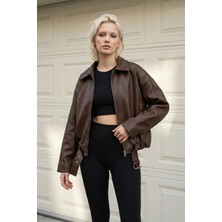 Delpino Oversize Kadın Deri Ceket