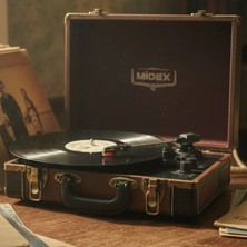 Midex Mtx-101BN Nostaljik Retro Pikap Plak Çalar Şarjlı ve Bluetooth'lu