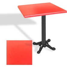 Dockers Çipa Döküm Ayak Kare Masa 80X80 cm - (Werzalit, Wermodin ve Allzalit Tabla) - Kırmızı